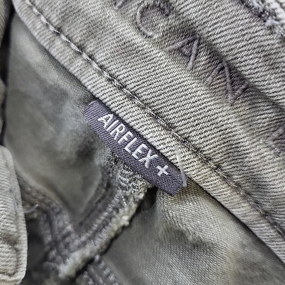 American Eagle Jeans Mens Sz 28X32 Gray Skinny Distressed Destroyed - Picture 13 of 14